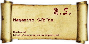 Magasitz Sára névjegykártya